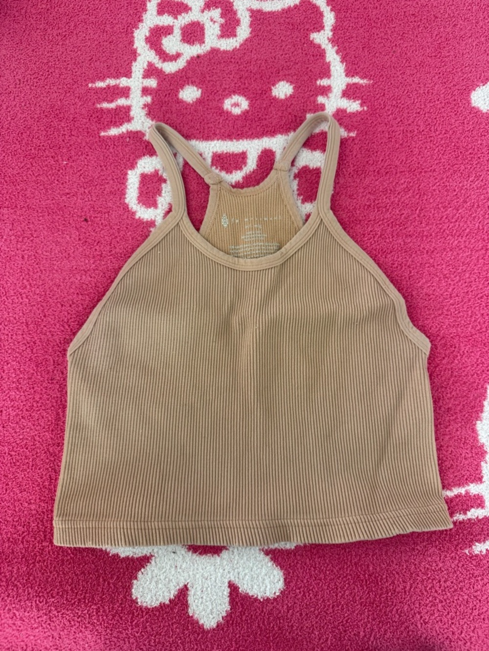 FP Movement Ribbed Halter Crop Top - Light Camel - Picture 2 of 3